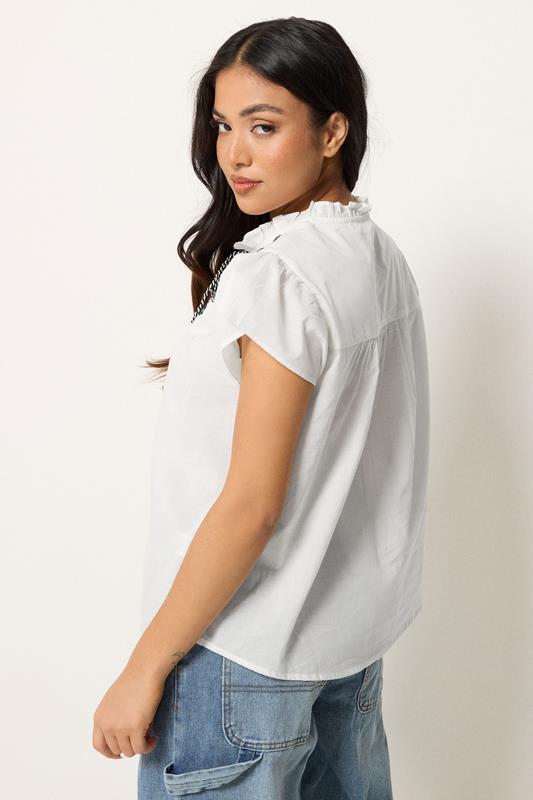 PixieGirl Petite Women's White Cotton Embroidered Blouse | PixieGirl 4