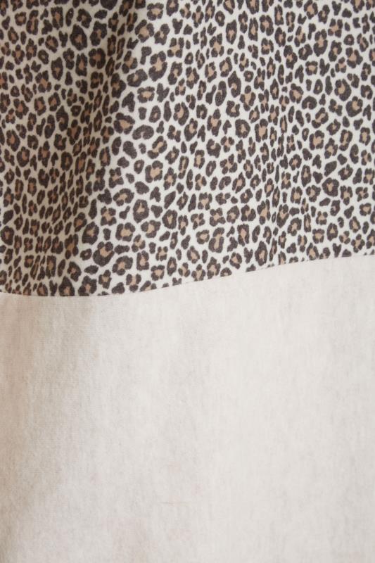 Plus Size Beige Cream Leopard Colour Block Soft Touch Top | Yours Clothing 5
