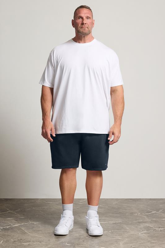 BadRhino Big & Tall Navy Blue Zip Pocket Jogger Shorts | BadRhino 2