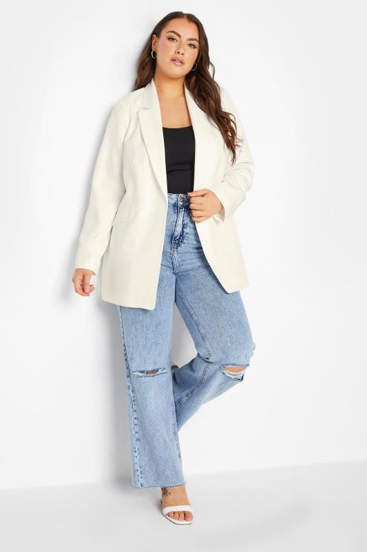 YOURS Plus Size Curve White Tailored Blazer 2
