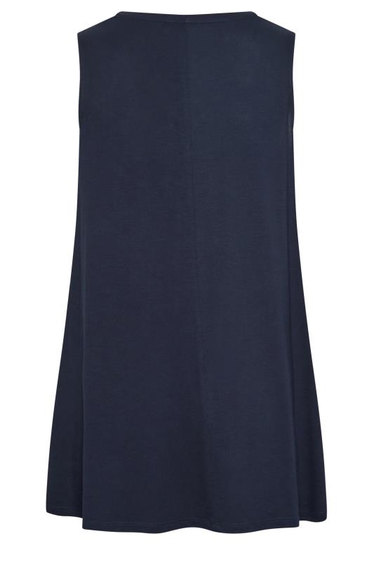 YOURS Curve Plus Size Navy Blue Swing Vest Top | Yours Clothing  6
