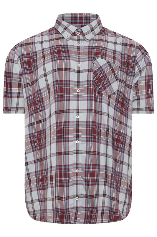 BEN SHERMAN Big & Tall Light Blue Check Print Shirt | BadRhino 2