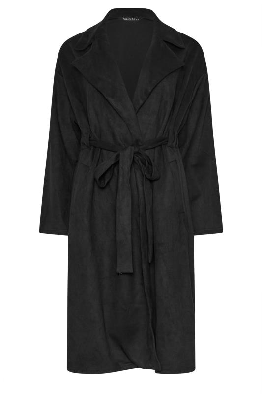 M&Co Black Faux Suede Wrap Formal Coat | M&Co 5