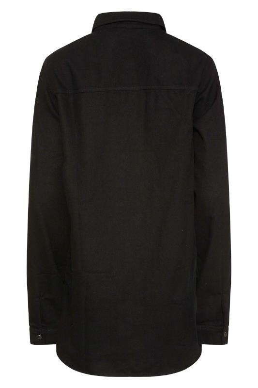 LTS Tall Black Distressed Denim Shirt 6