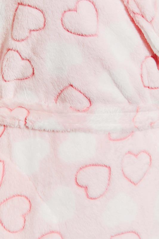 Plus Size Pink Heart Maxi Dressing Gown | Yours Clothing  5