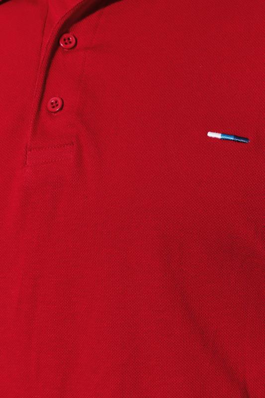 BadRhino Big & Tall Red Essential Tipped Polo Shirt 3
