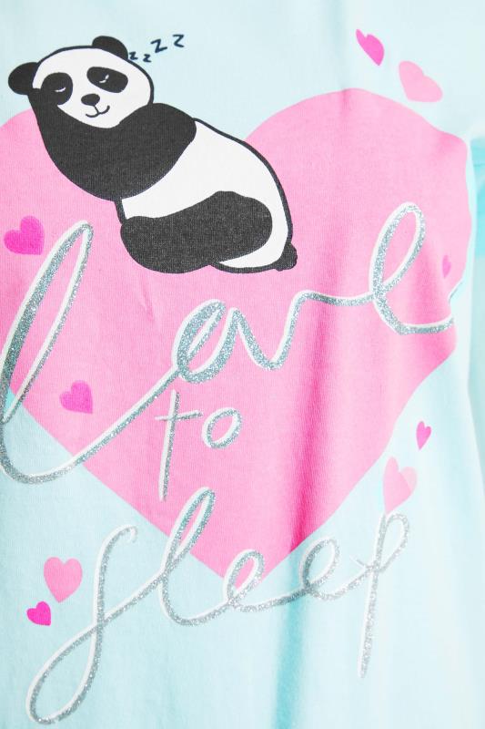 Petite Blue Panda 'Love To Sleep' Print Dipped Hem Nightdress 5