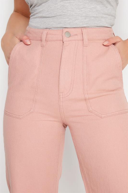 LTS Tall Pink Cotton Twill Wide Leg Trousers 3