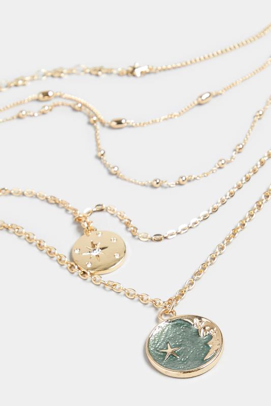 Gold Celestial Multi Layer Necklace | Yours Clothing 4