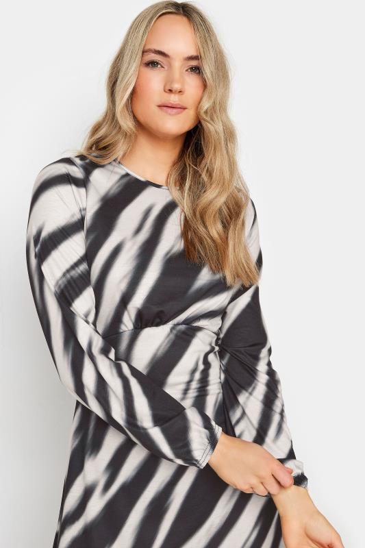 LTS Tall Women's Black Abstract Stripe Print Midi Dress | Long Tall Sally 4