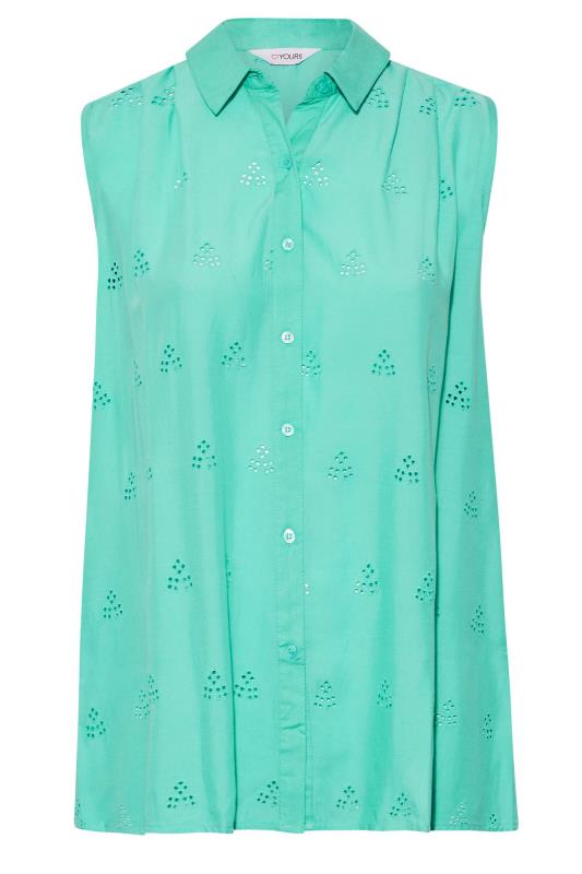Plus Size Blue Sleeveless Swing Shirt | Yours Clothing  6