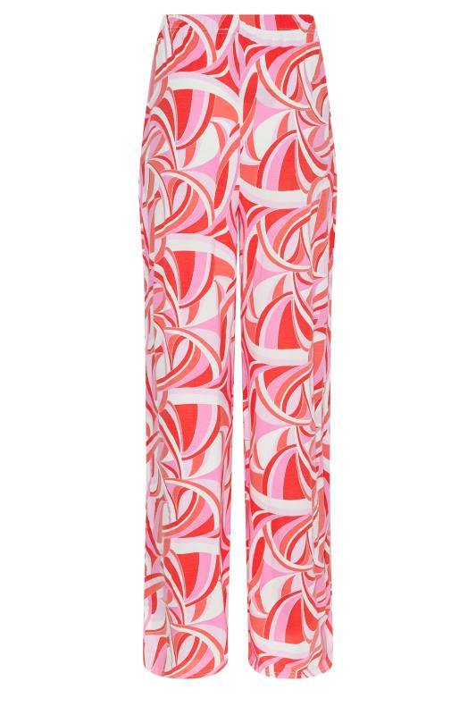 LTS Tall Women's Pink Swirl Print Wide Leg Trousers | Long Tall Sally 5