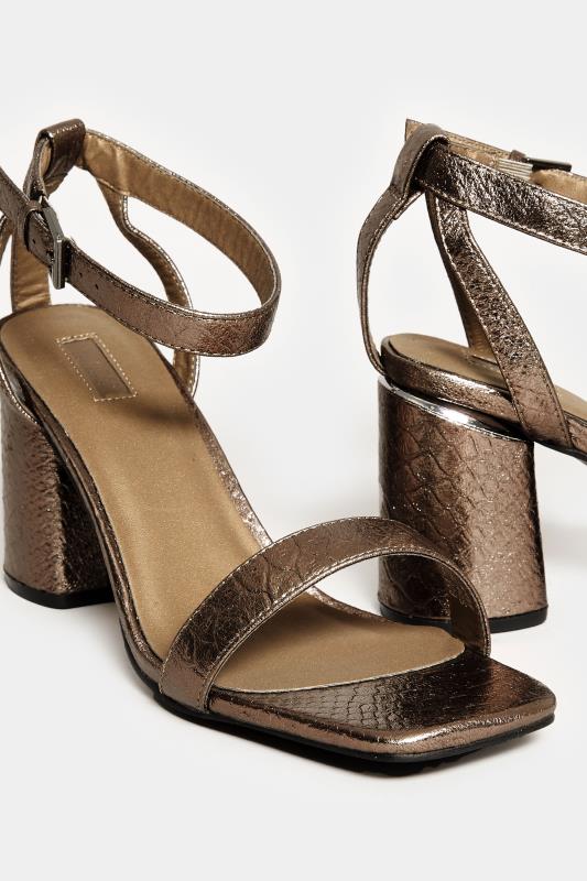 LIMITED COLLECTION Brown Snake Print 2 Part Block Heel Sandals In Wide E Fit & Extra Wide EEE Fit 5