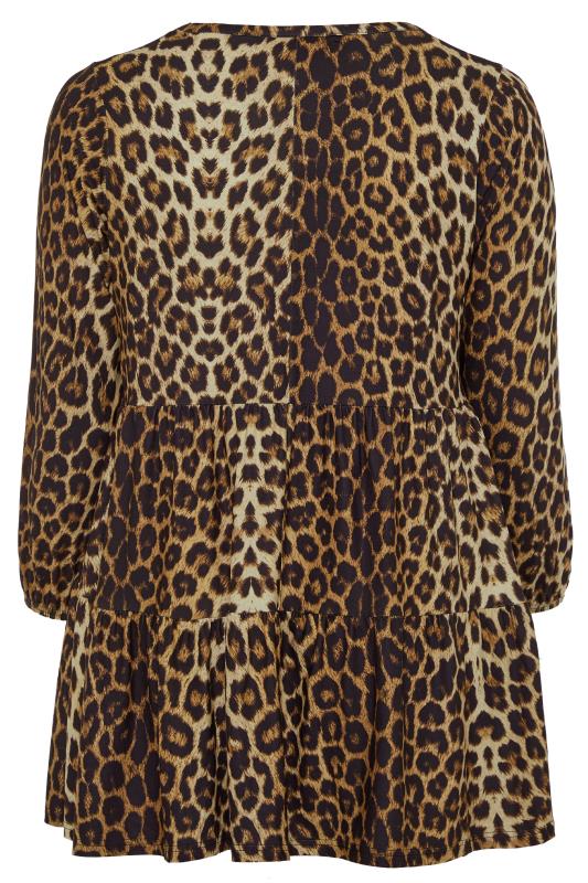 Brown Leopard Print Tiered Smock Tunic in Soft Touch_BK.jpg