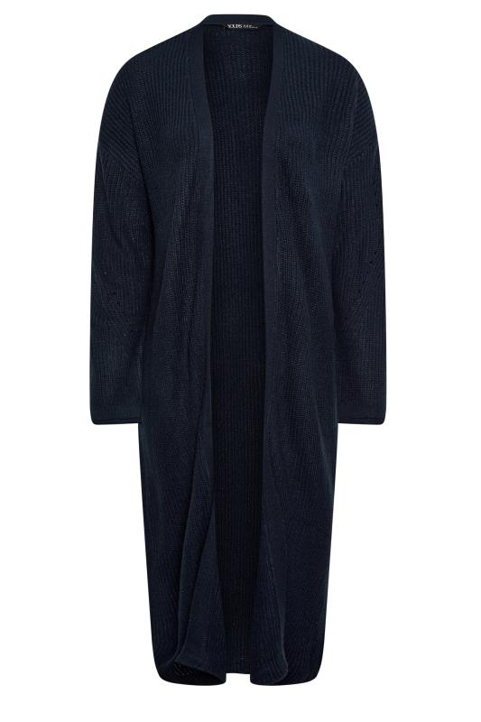 YOURS Plus Size Navy Blue Knitted Maxi Cardigan | Yours Clothing 6