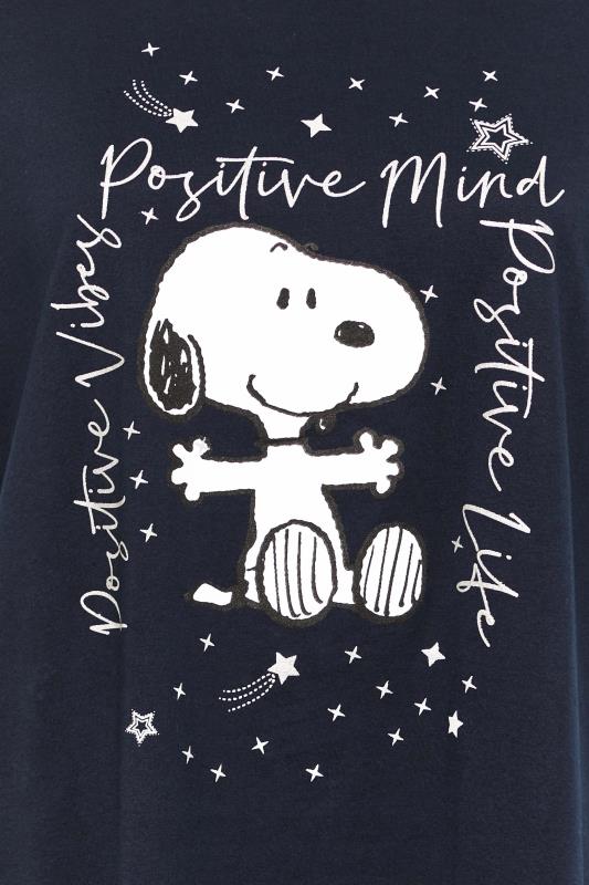 Plus Size Navy Blue Snoopy 'Positive Mind' Sleep Tee Nightdress | Yours Clothing 5