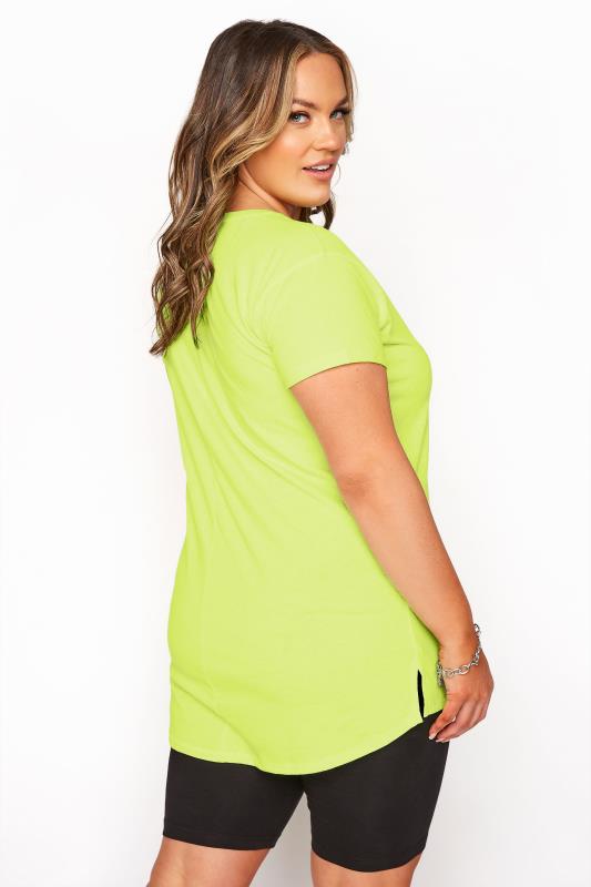 YOURS FOR GOOD Neon Green Topstitch Short Sleeve T-shirt_C.jpg