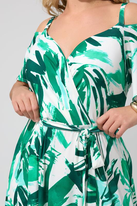 YOURS LONDON Plus Size Green Abstract Print Maxi Dress | Yours Clothing 4