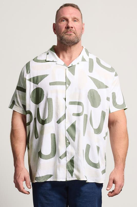 BadRhino Big & Tall Green Abstract Print Shirt | BadRhino 1