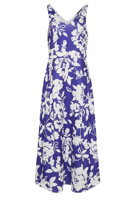 LTS Tall Women's Navy Blue Floral Pleated Midi Dress | Long Tall Sally 5
