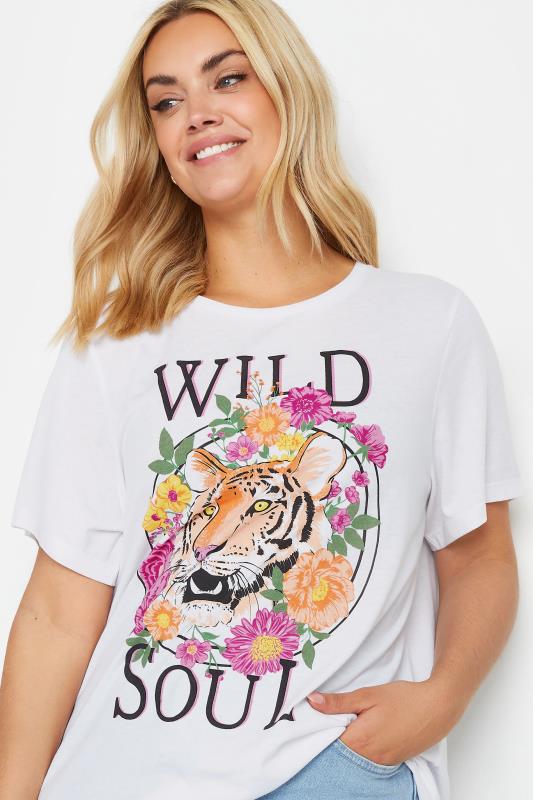 YOURS Plus Size White 'Wild Soul' Print T-Shirt | Yours Clothing 4