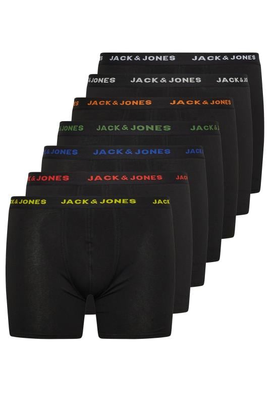 JACK & JONES Big & Tall Black 7 Pack Basic Trunks | M&Co 3