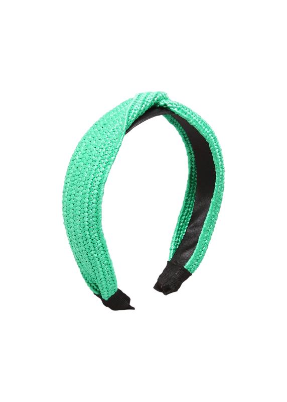 Bright Green Straw Twist Headband | Yours Clothing  5