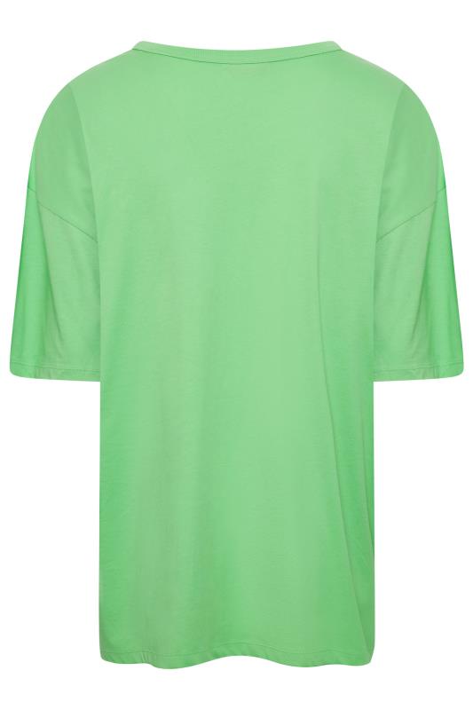 YOURS Plus Size Green Oversized Boxy T-Shirt | Yours Clothing 7