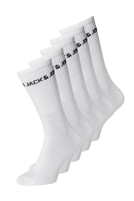 Plus Size  JACK & JONES White 5 Pack Tennis Socks