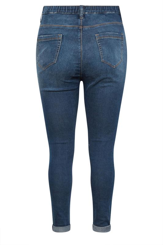 YOURS Curve Mid Blue GRACE Turn Up Jegging 7