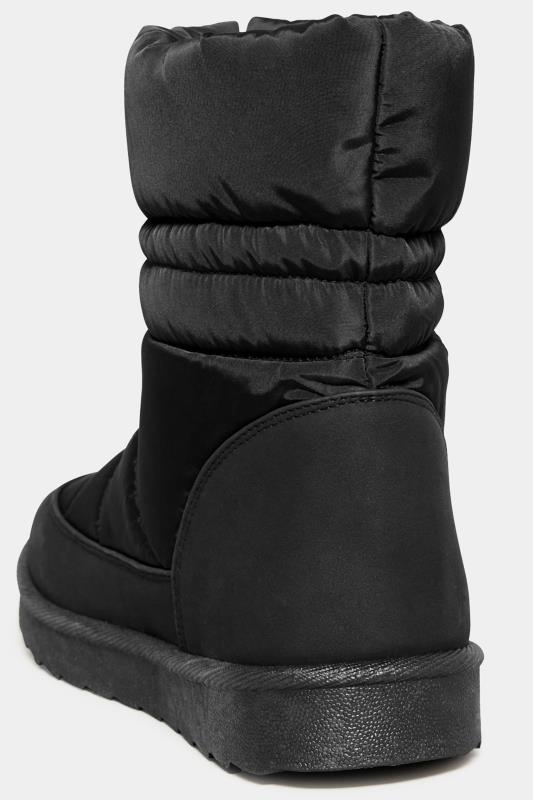 Black Padded Snow Boots In Wide E Fit & Extra Wide EEE Fit | Yours Clothing 4