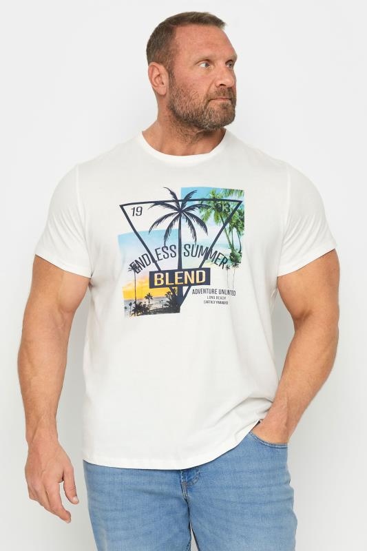 BLEND Big & Tall White 'Endless Summer' Graphic T-Shirt | BadRhino 1