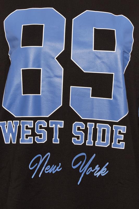 Plus Size Black '89 West Side' Varsity Sweatshirt | Yours Clothing 5
