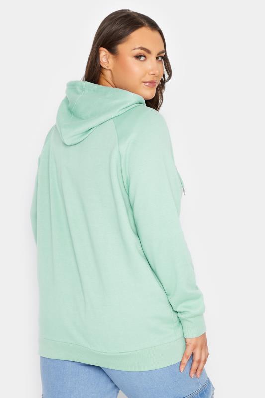 Plus Size Sage Green Zip Hoodie | Yours Clothing  3