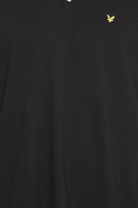 LYLE & SCOTT Big & Tall Black Branded Collar Polo Shirt | BadRhino 4