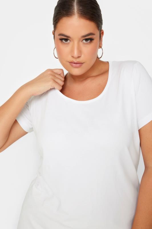 Plus Size White Longline T-Shirt | Yours Clothing 4