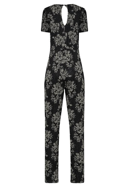 LTS Tall Women's Black Stripe Leaf Print Jumpsuit | Long Tall Sally 7
