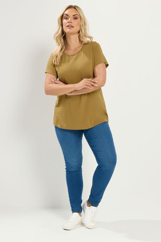 YOURSET 3 PACK Plus Size Green & Purple Core T-Shirts | Yours Clothing 2