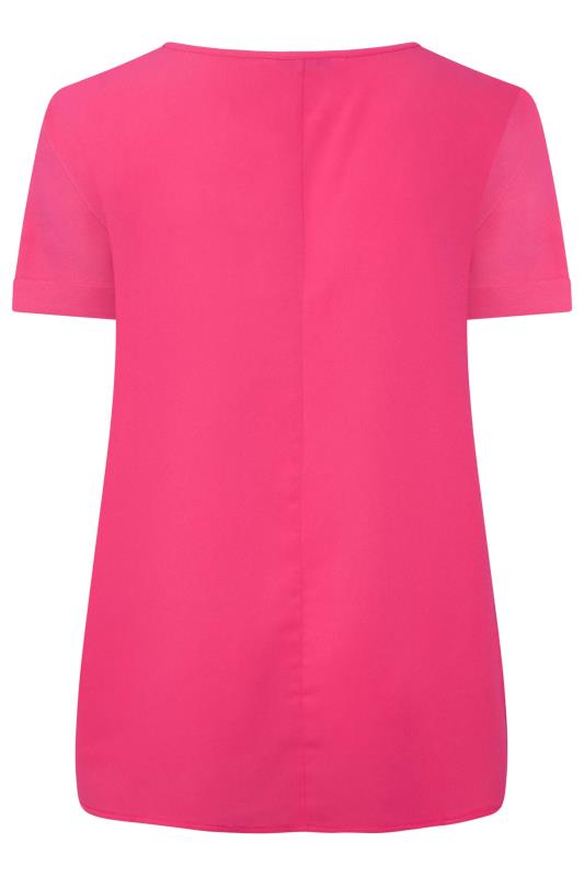YOURS Plus Size Hot Pink Short Sleeve Boxy Top | Yours Clothing 6
