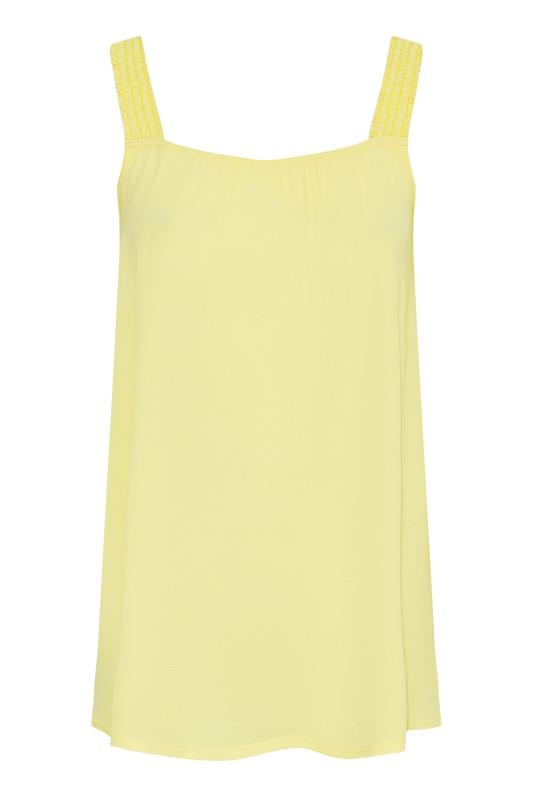 LIMITED COLLECTION Curve Yellow Shirred Strap Vest Top_X.jpg