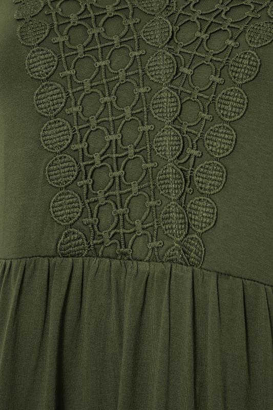 Curve Khaki Green Crochet Trim Tunic Top_S.jpg