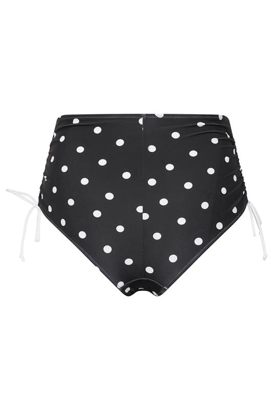 YOURS Plus Size Black Super High Waisted Polka Dot Bikini Briefs | Yours Clothing 6