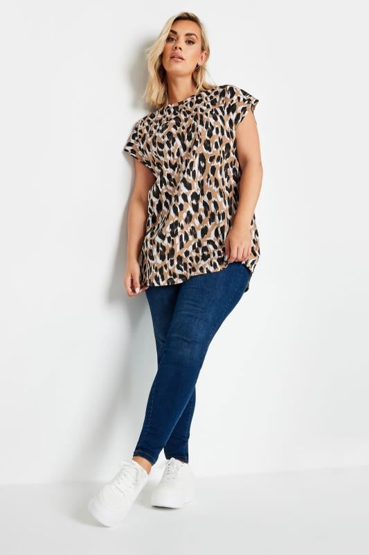 YOURS Plus Size Natural Brown Leopard Print Top | Yours Clothing  3