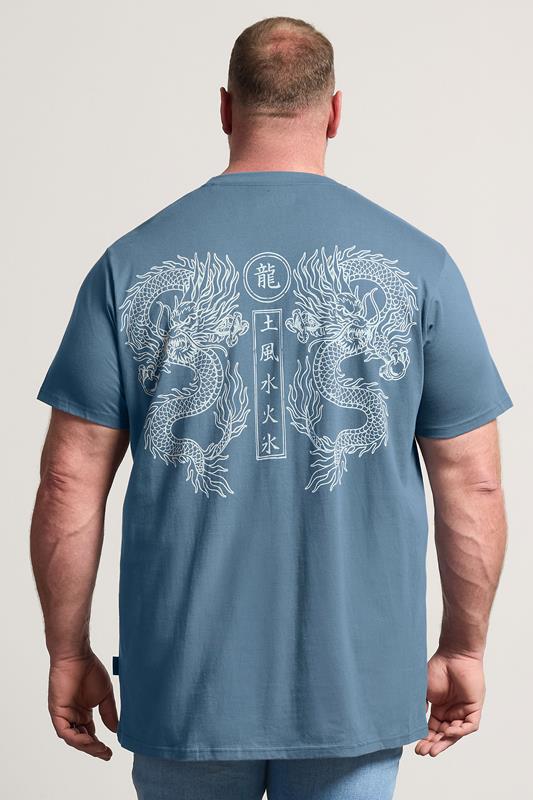 BadRhino Big & Tall Blue Dragon Graphic T-Shirt | BadRhino 5