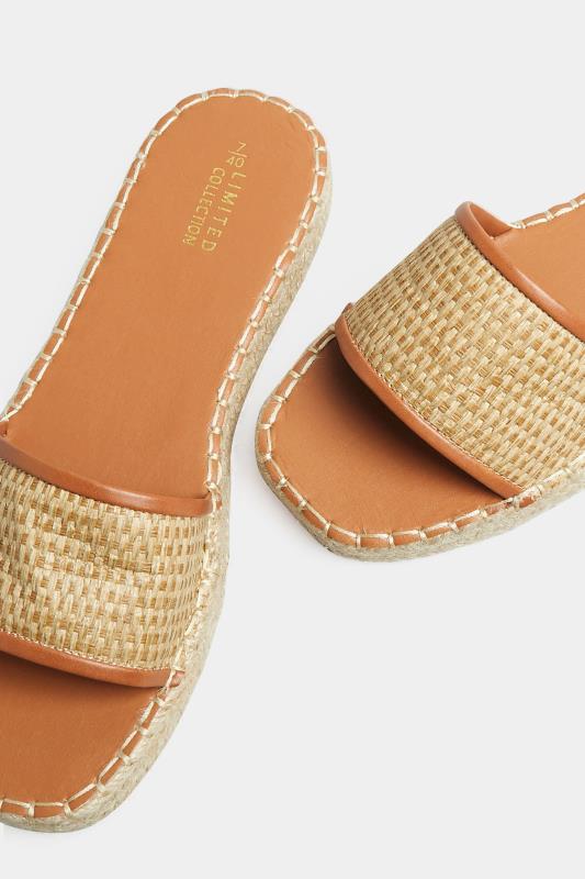 Plus Size Brown Espadrille Mules In Wide E Fit | Yours Clothing 5