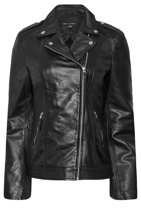 LTS Tall Black Leather Biker Jacket 6