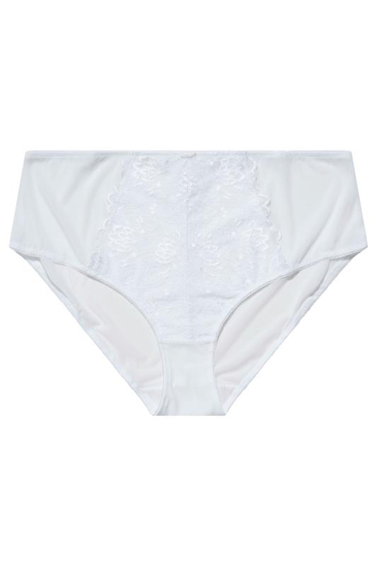 Plus Size White Lace Full Mid Rise Full Briefs | Yours Clothing  2