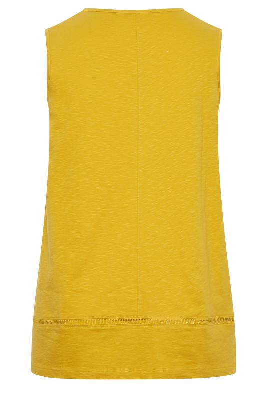 YOURS Curve Orchre Yellow Crochet Vest Top | Yours Clothing 7