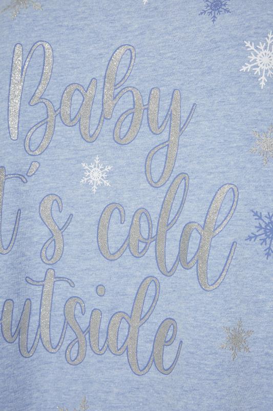 Blue 'Baby It's Cold Outside' Sparkle Snowflake Nightdress_S.jpg