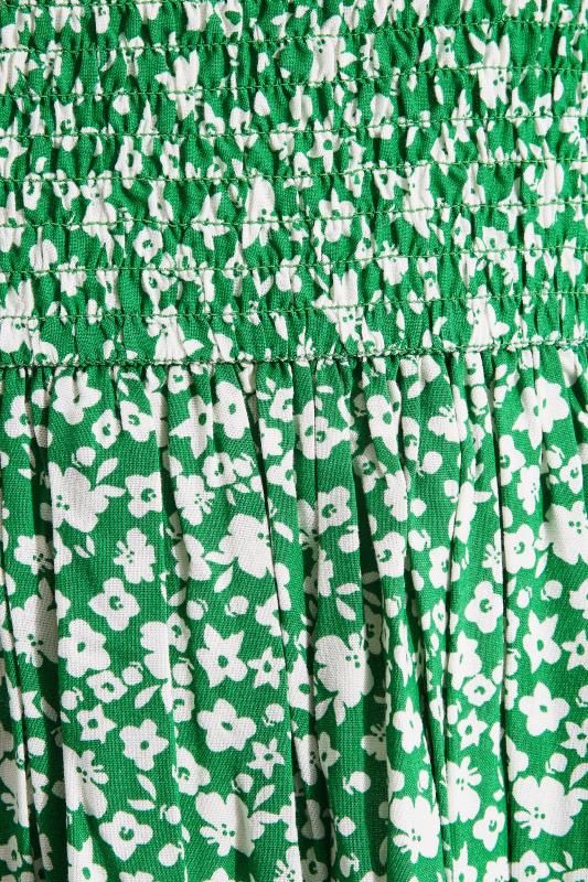 Curve Green Floral Shirred Bardot Maxi Dress_Z.jpg